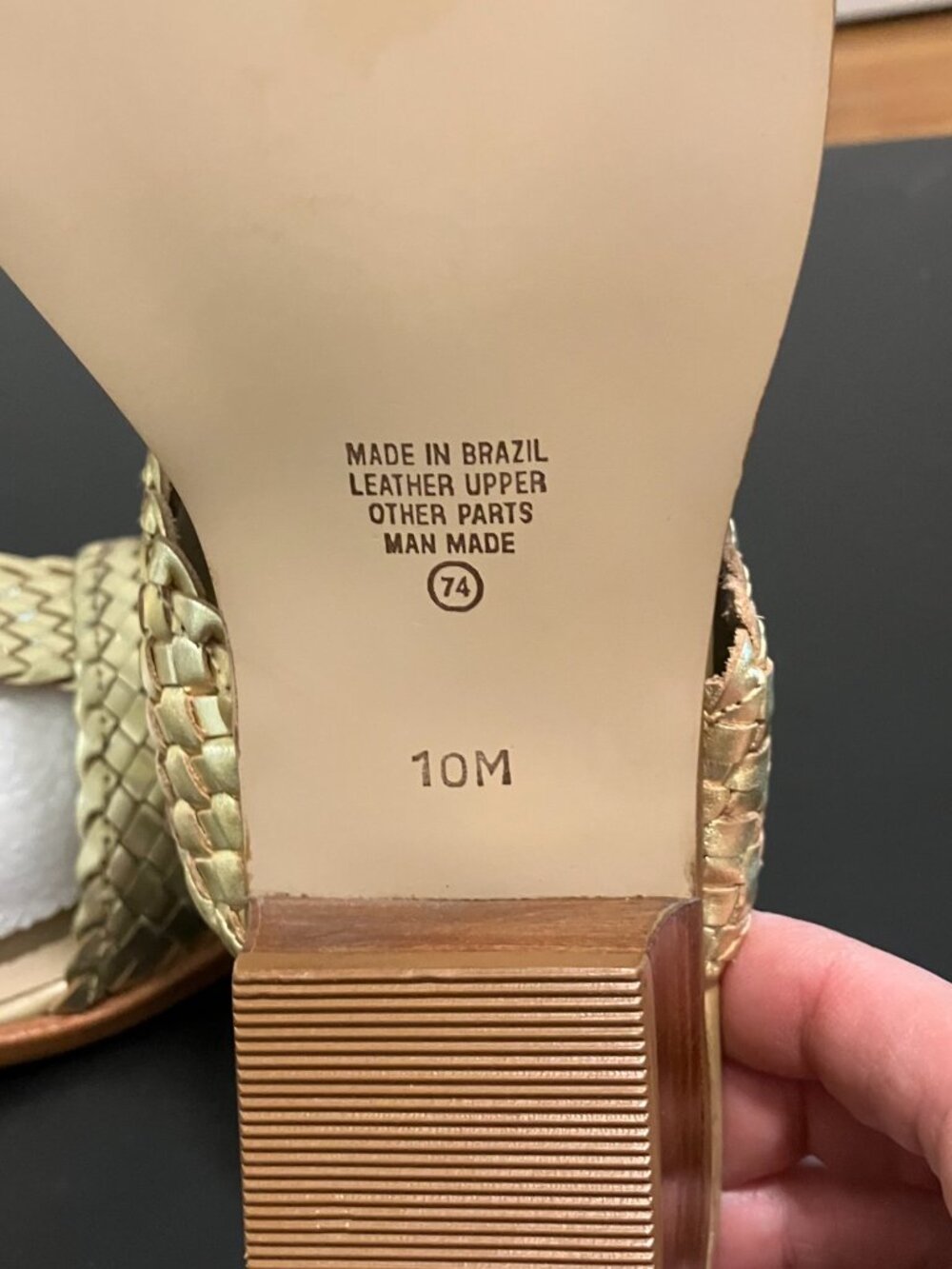 Ipanema NWT/NWOB Gold Braided Leather Sandals Size 10M - Picture 2 of 5